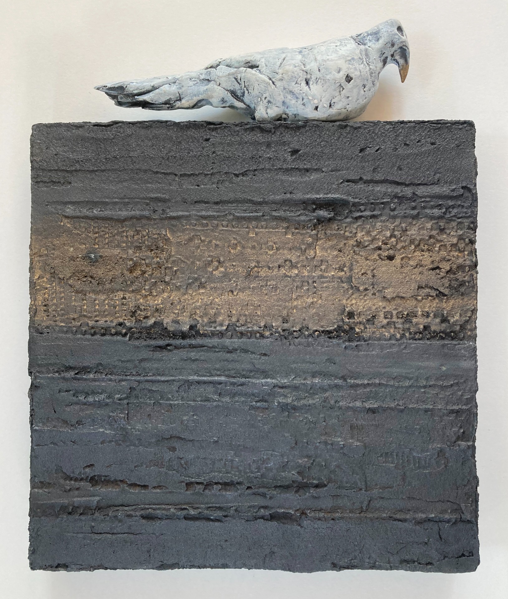 Wounded Dove (clay, cement, graphite)