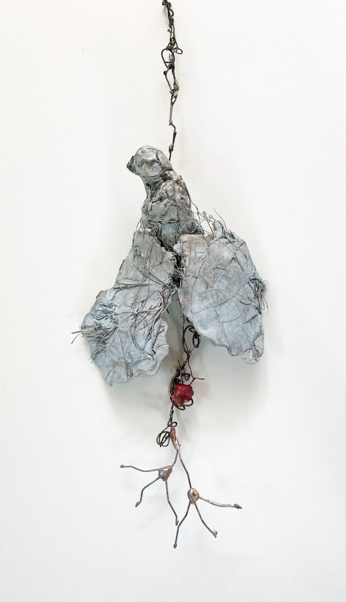 Casualty of War (clay, wire, wood, acrylic paint)